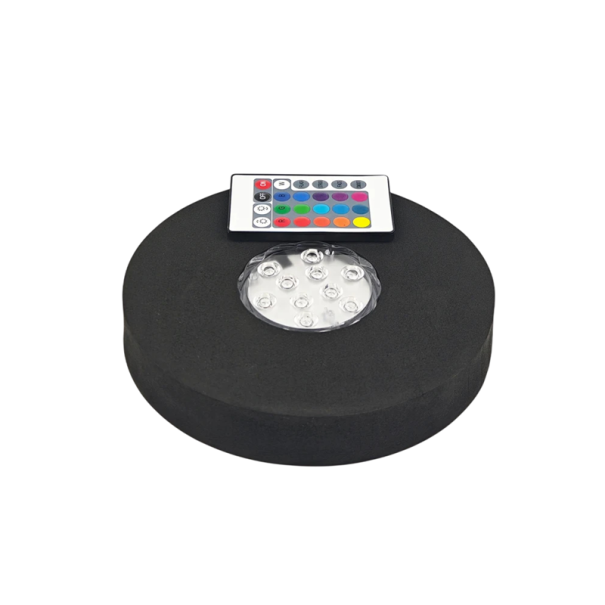 Tapis de chicha avec éclairage LED RGB 16 couleurs 18 cm en mousse EVA Télécommande Noir Support pour shisha et accessoires de hookah 1