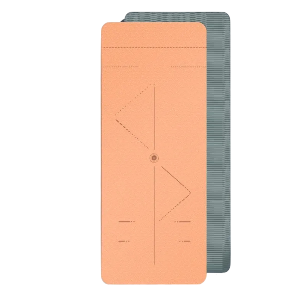 Tapis de yoga antidérapant coloré 183 x 61 cm Tapis de pilates écologique avec sangle et sac pour femme orange