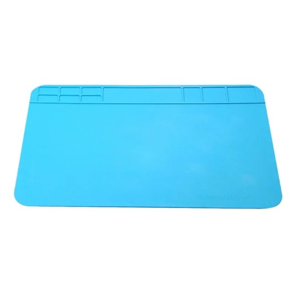 Tapis en silicone bleu 30×20 cm pour réparations de montres et d'électronique avec compartiments pour vis et surface antidérapante 1