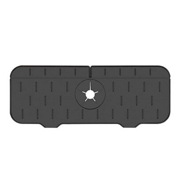Tapis en silicone pour robinet de cuisine noir