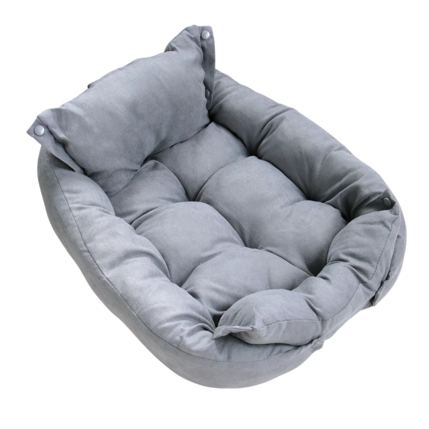 Tapis multifonction pour chiens et chats 3 en 1 94 x 67 cm Couche d'hiver Lit pliant Coussin doux pour chiots et chatons Animal de compagnie gris