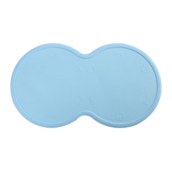 Tapis pour gamelles d'animaux bleu clair