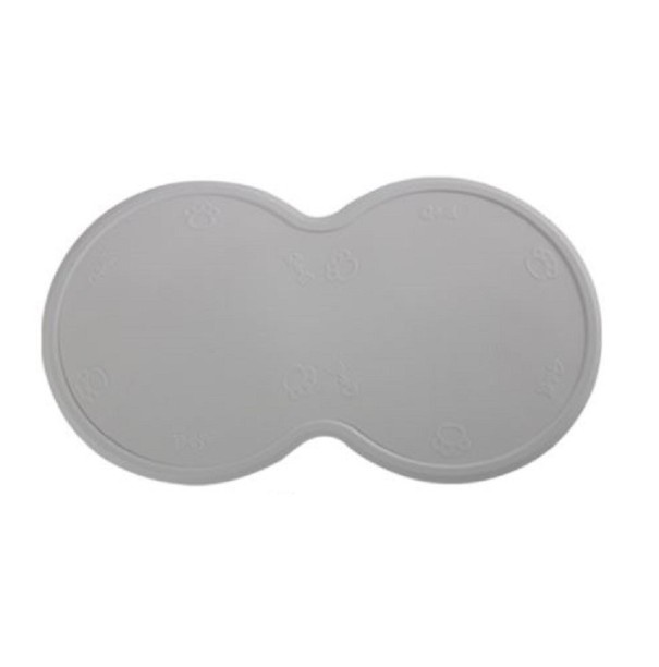 Tapis pour gamelles d'animaux gris