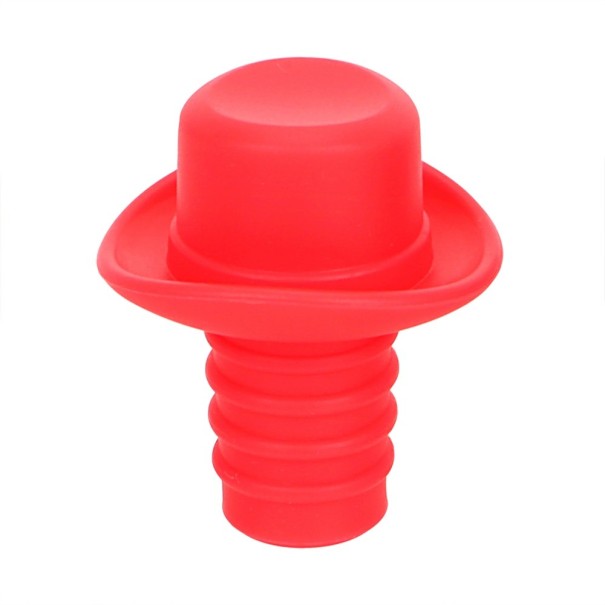 Tapón de silicona para botellas rojo claro