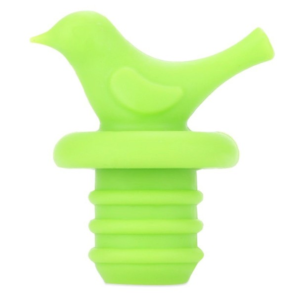 Tapón de vino con forma de pájaro verde claro