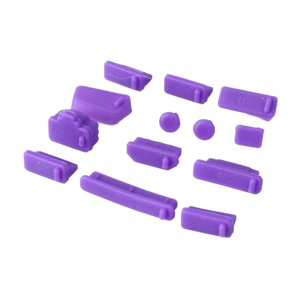 Tapones de silicona para conectores de portátiles 13 uds. K2711 morado
