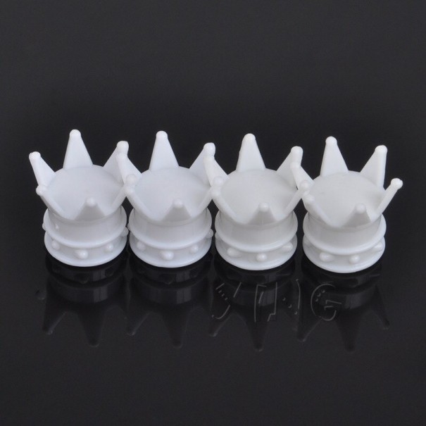 Tapones de válvulas de corona 4 uds. blanco
