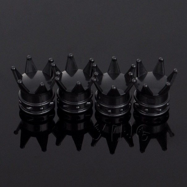 Tapones de válvulas de corona 4 uds. negro