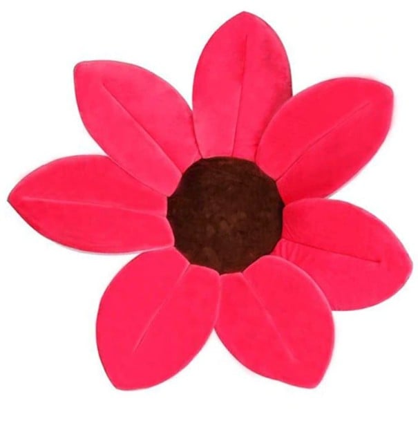Tappetino da bagno per bambini a forma di fiore J3134 rosa scuro