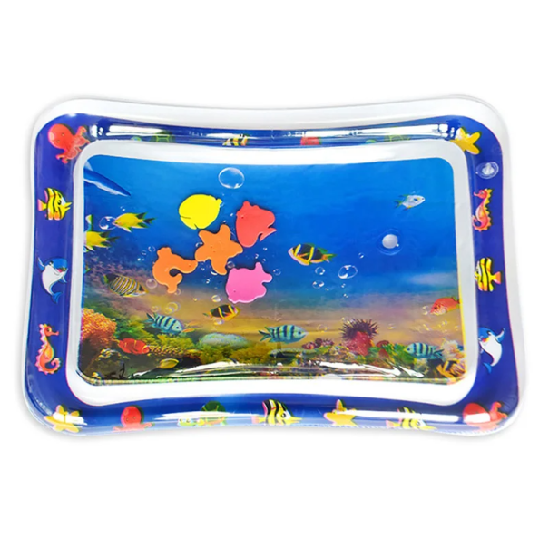 Tappetino da gioco gonfiabile per bambini 65x47 cm Pesci tropicali mini piscina in PVC con cuscino Tappetino sensoriale per pancia e gioco 1