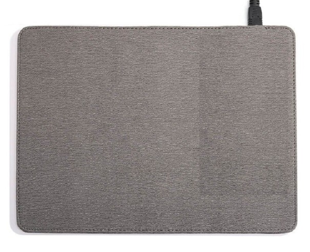 Tappetino per mouse con caricatore wireless grigio