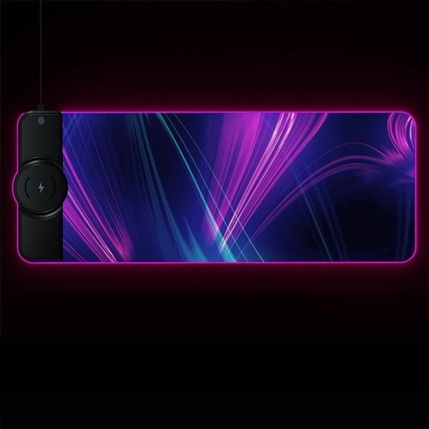 Tappetino retroilluminato per mouse e tastiera con caricatore wireless per telefono 2