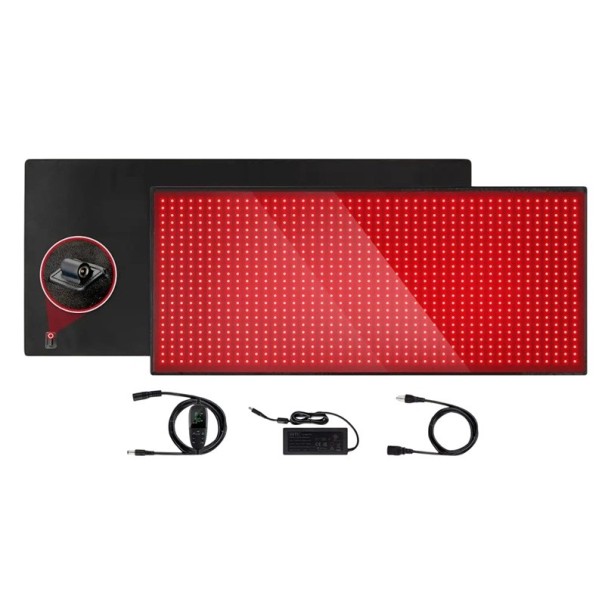 Tappetino terapeutico 180x79 cm con luce rossa infrarossa LED 660nm 850nm Rigenerazione muscolare Sollievo dal dolore Funzione impulso 1280 LED 1