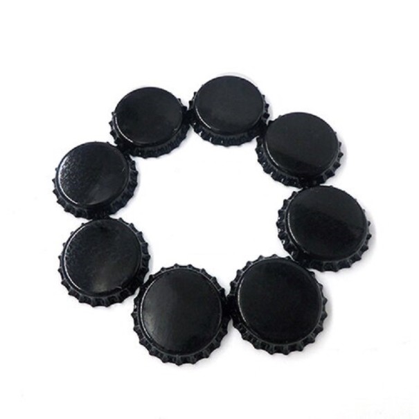 Tappi a corona per birra 100 pz nero