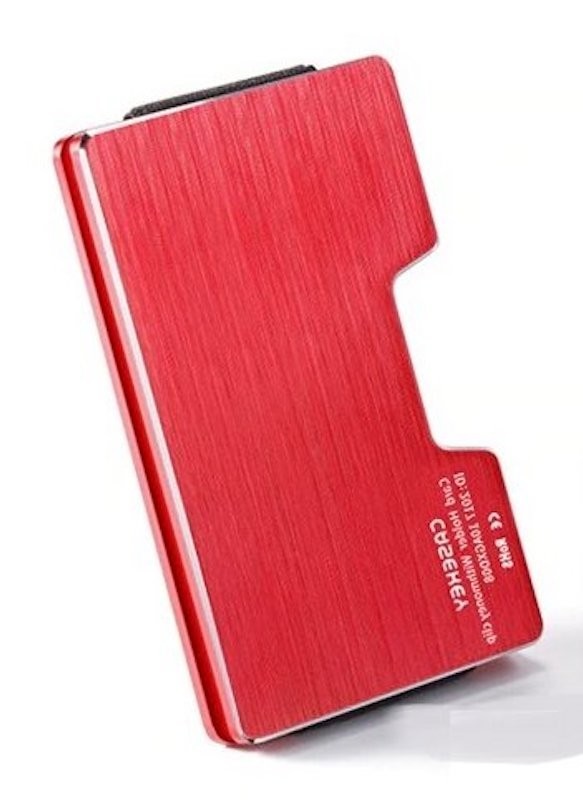 Tarjetero metálico para hombre rojo