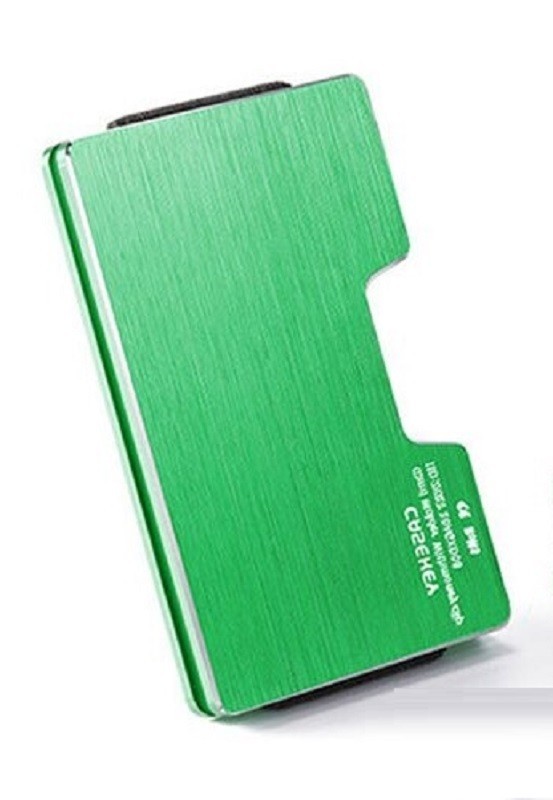Tarjetero metálico para hombre verde