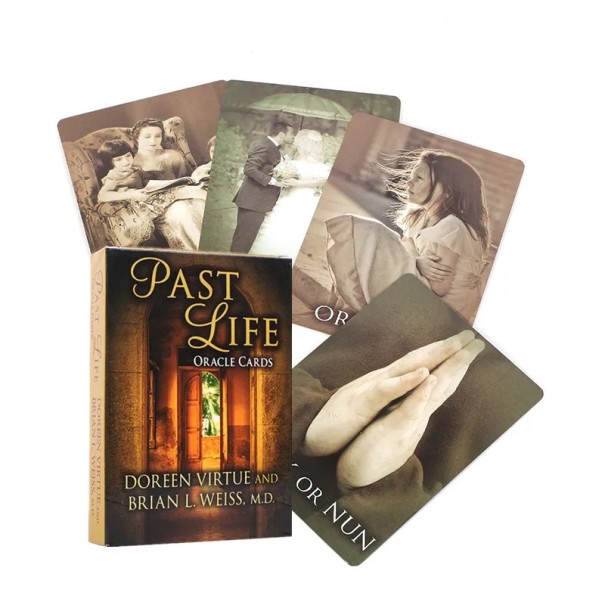 Tarotkort Past Life Oracle engelska spådomskort färgglada illustrationer för tolkning av tidigare liv och spiritualitet 1