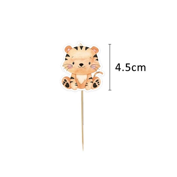 Tårtdekoration Tiger 4,5 cm Safarimotiv Rolig dekoration Tårtdjur Barnkalas 1