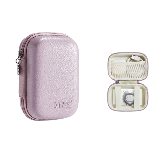 Tasche für digitale Kamera 13,5 x 9,5 x 6 cm Hartschale aus PU-Leder für kompakte CCD-Kameras von Sony Canon Panasonic lila