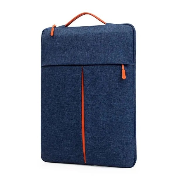 Taška na notebook 13 až 14 palců s držadlem a zipovou kapsou vpředu 34 x 24 cm na tablet dokumenty i nabíječku pro školu a práci modrá