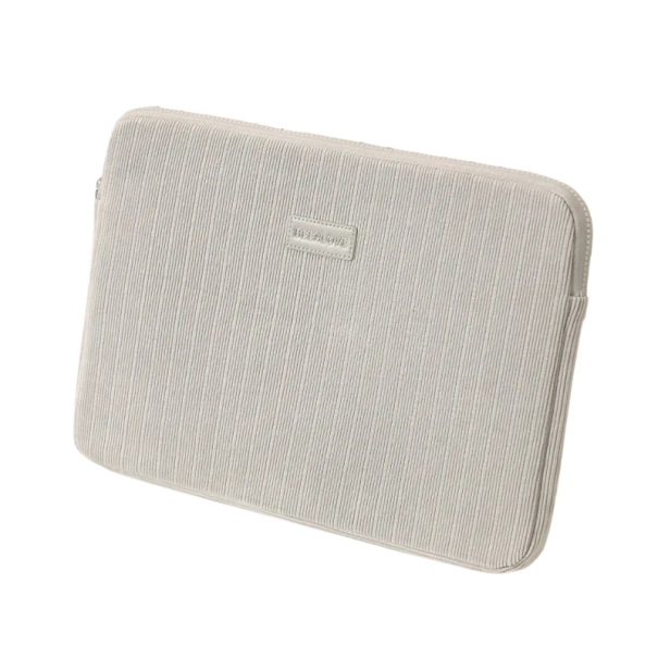 Taška na notebook 15,6 palce měkké pouzdro se zipem 37,5 x 27,5 cm z proužkované látky s polstrováním pro nošení v batohu i v ruce šedá