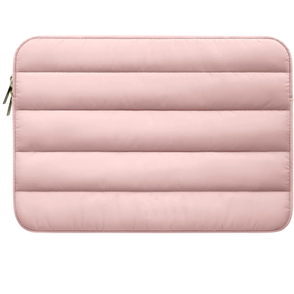 Taška na notebook 15 až 16 palců polstrované pouzdro se zipem 39,5 x 27 x 2,5 cm s plyšovým vnitřkem pro nošení v batohu i tašce růžová