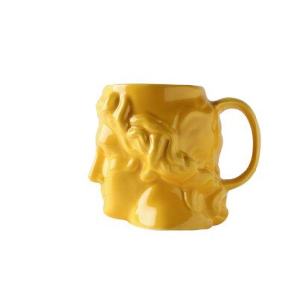 Tasse en céramique sculpture jaune