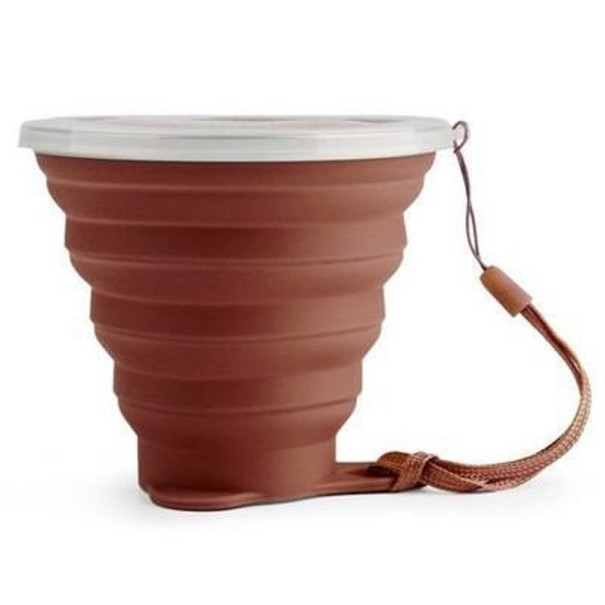 Tasse pliable en silicone 270 ml marron
