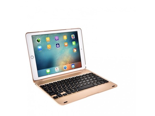 Tastatur med beskyttende etui til iPad guld