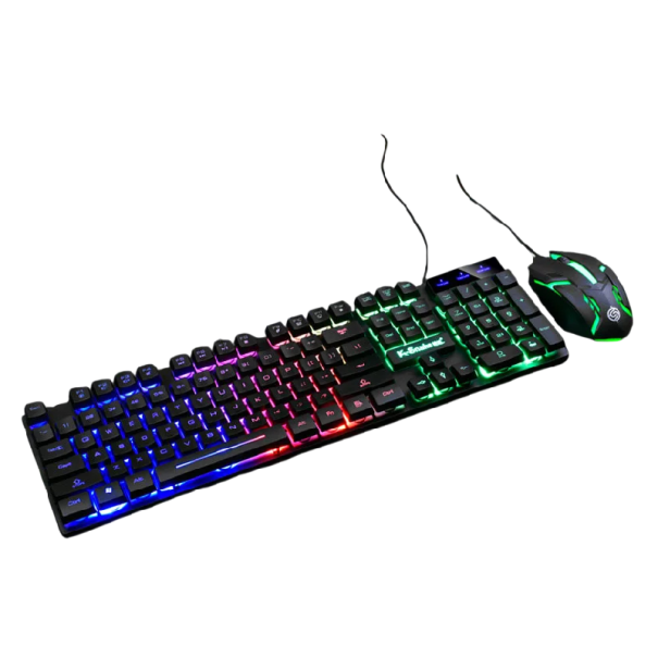 Tastatur- und Mausset KM320 wasserdicht beleuchtet mehrfarbige Ausführung für PC Büro und Gaming schwarz
