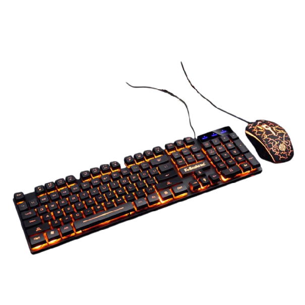 Tastatur- und Mausset KM320 wasserdicht beleuchtet schwarz für PC Büro Haushalt Gaming Verwendung