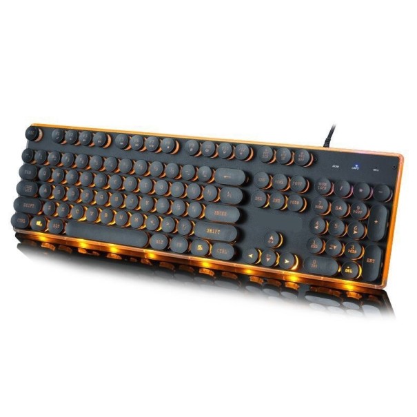 Tastatură cu iluminare de fundal portocalie 1