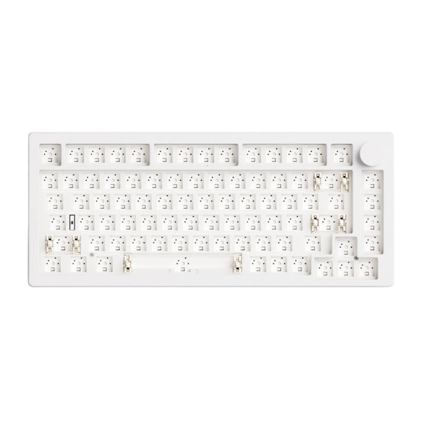 Tastatură mecanică ANSI fără taste USB 2,4GHz USB-C personalizabilă cu iluminare RGB și baterie încorporată de 8000 mAh pentru gaming alb