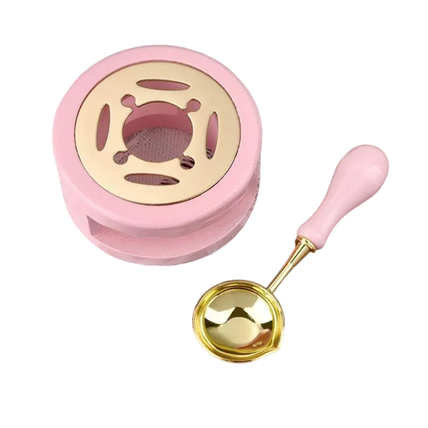 Tätningsset 2 st Tätningsvaxtillverkningsset Tätningssked och tätningsvaxvärmare rosa