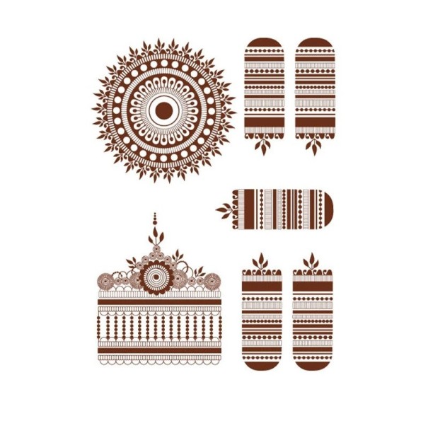 Tatouage temporaire étanche autocollant marron Tatouage durable 5