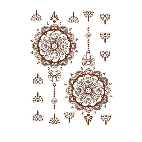 Tatuagem temporária à prova de água Tatuagem adesiva castanha Tatuagem de longa duração 7