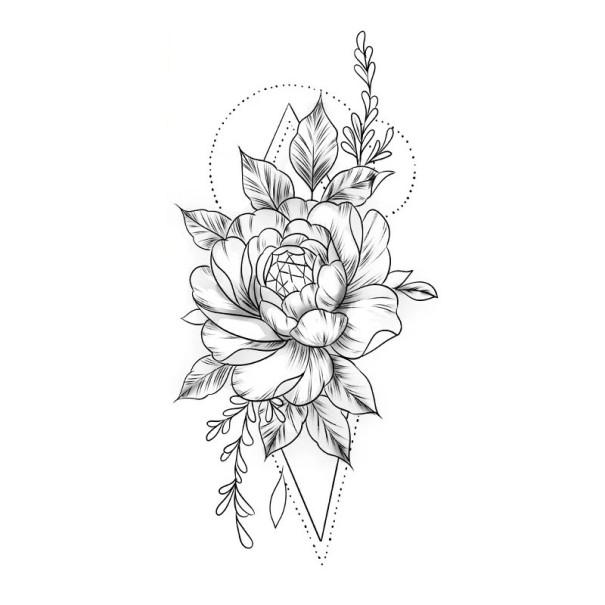 Tatuaggio temporaneo impermeabile 9,6 x 19 cm Motivo floreale delicato Decorazione per il corpo femminile Tatuaggio adesivo sulla pelle Design elegante 1