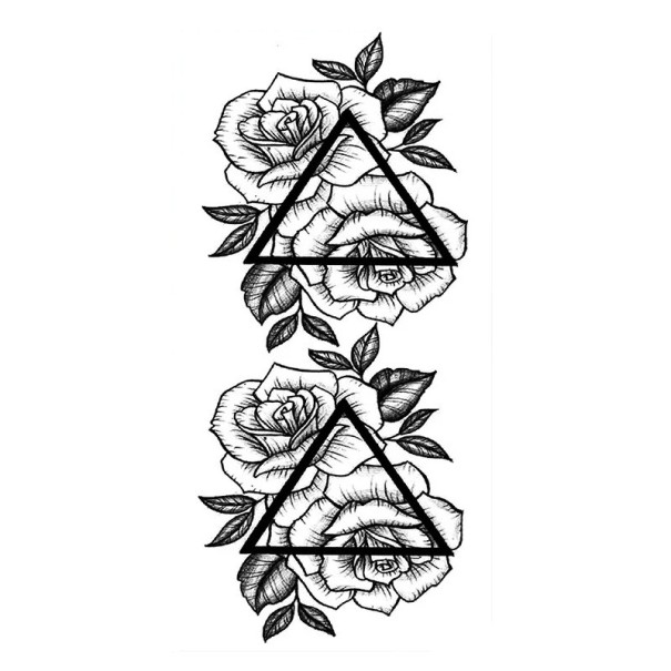 Tatuaggio temporaneo impermeabile 9,6 x 19 cm Motivo floreale delicato Ornamento corporeo femminile Tatuaggio adesivo per la pelle Design elegante 1