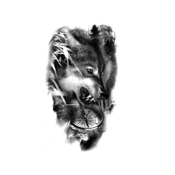Tatuaje de lobo falso 3