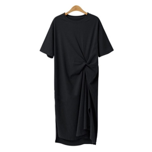 Tatyana T-shirt midi-jurk zwart L