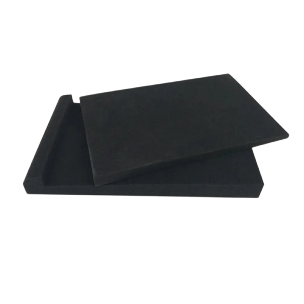 Tăvițe de amortizare 2 bucăți pentru difuzoare din spumă acustică 33 x 27 x 4 cm izolație antivibrații negre pentru monitoare de studio și subwoofere 1