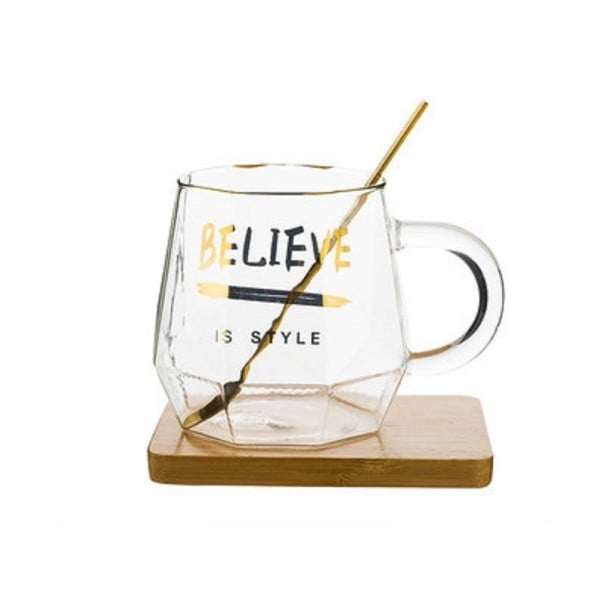 Taza de cristal con inscripción 2