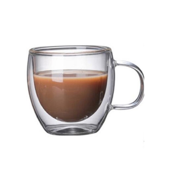 Taza de cristal de doble pared S Taza de cristal de doble pared S