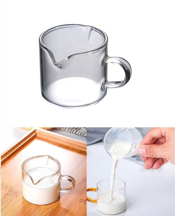 Taza de leche de cristal 1