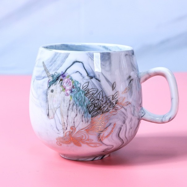 Taza de unicornio jaspeada gris