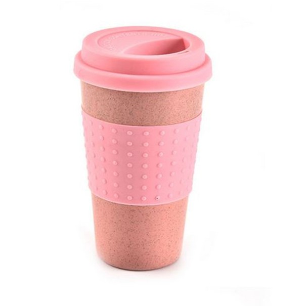 Taza de viaje con tapa rosa