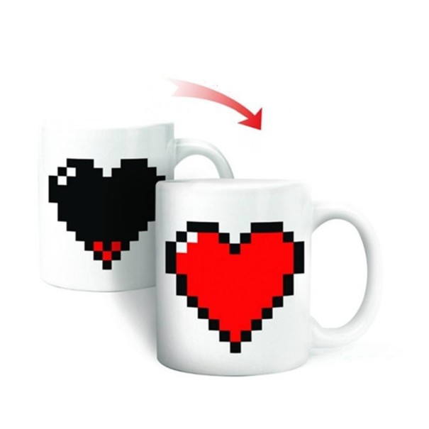 Taza que cambia de color según la temperatura del corazón 1