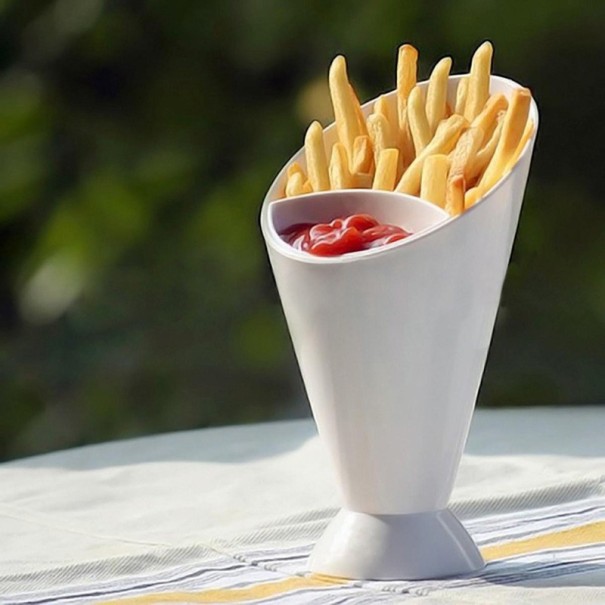 Tazón de salsa y papas fritas 2 en 1 1
