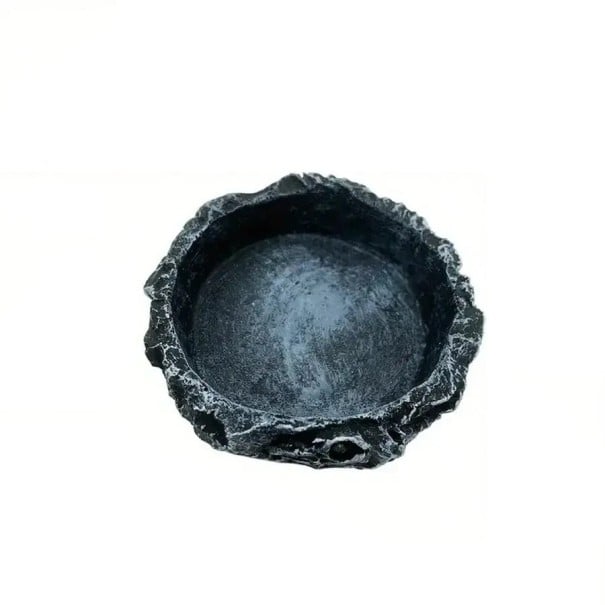 Tazón para reptiles y serpientes Aspecto de piedra Tazón terrario para agua y alimento Para agamas barbadas y pequeños reptiles Decoración 1