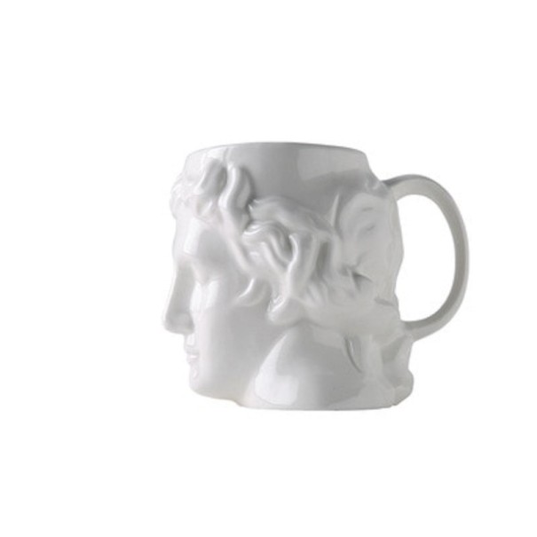 Tazza in ceramica a forma di scultura bianco